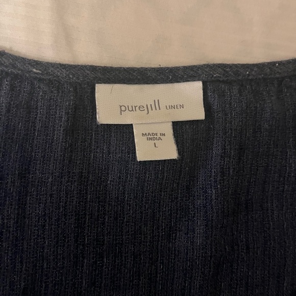 Jjill Linen Blue Round Neck Swimsuit Coverup, size Large - Picture 8 of 10